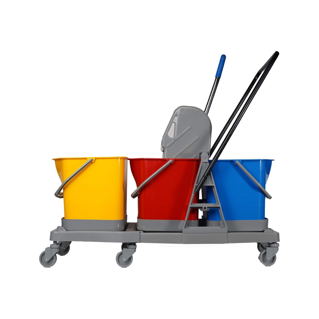 Bunny Three Bucket Housekeeping Trolley – Plastic Frame